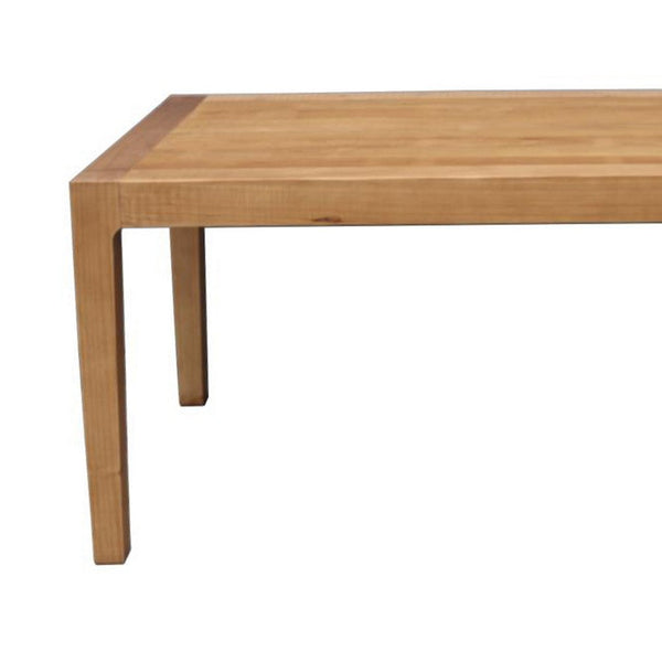 Benzara Tuley Dining Table Pine Wood Natural Brown 71 Inch Rectangular Top -BM326636