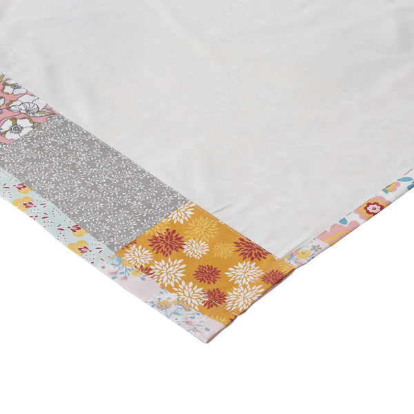 Benzara Turin 63 Inch Window Curtains Brushed Microfiber Multicolor Patchwork - BM294293