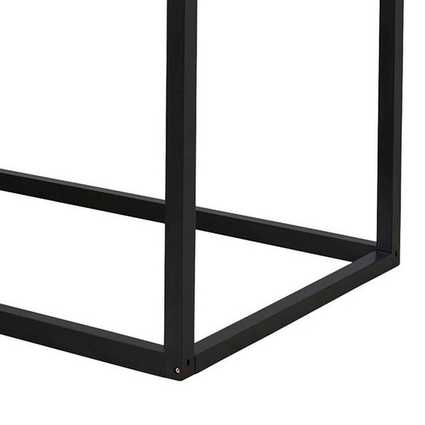 Benzara Twin Bed Frame With House Shaped Design Black - BM248079