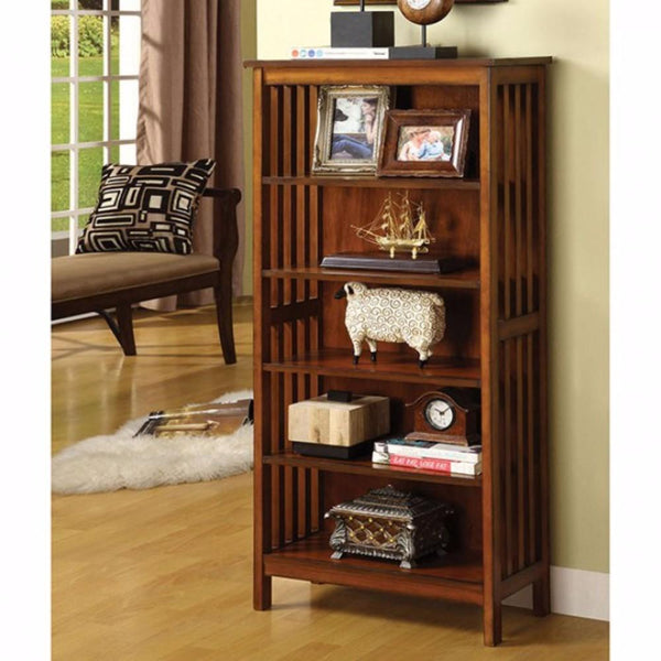 benzara Valencia I Traditional Media Shelf Antique Oak - BM123059