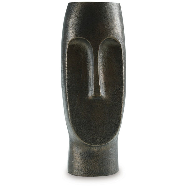 Benzara Vase Abstract Decorative Figurine Of A Head 13 Inch Bronze Aluminum -BM327763