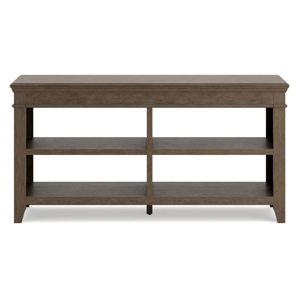 Benzara Vells 60 Inch Credenza Table 2 Adjustable Shelves Brushed Grayish Brown - BM296974