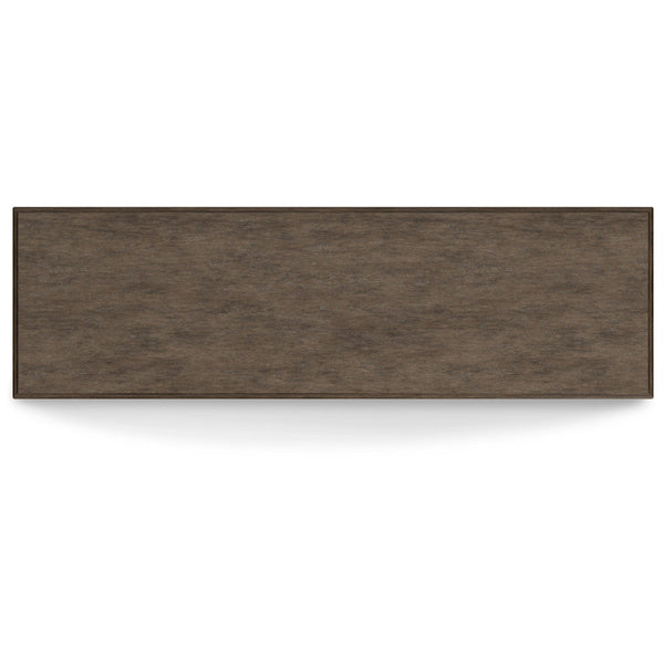 Benzara Vells 60 Inch Credenza Table 2 Adjustable Shelves Brushed Grayish Brown - BM296974