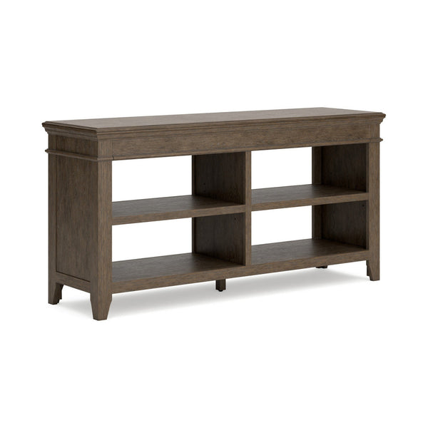 benzara Vells 60 Inch Credenza Table 2 Adjustable Shelves Brushed Grayish Brown - BM296974