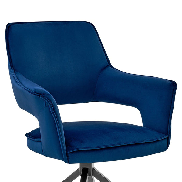 Benzara Velvet Upholstered Contemporary Accent Chair Black And Blue - BM248162