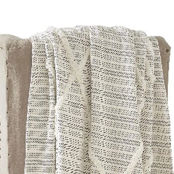 Benzara Veria 60 X 70 Cotton Throw With Diamond Pattern The Urban Port Black - BM269190