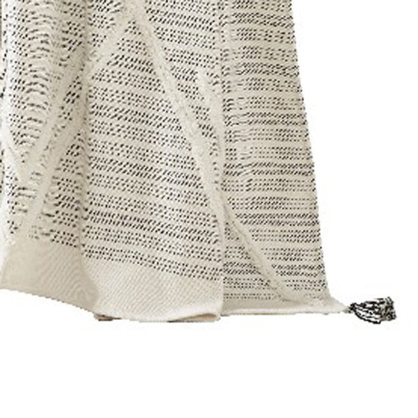 Benzara Veria 60 X 70 Cotton Throw With Diamond Pattern The Urban Port Black - BM269190