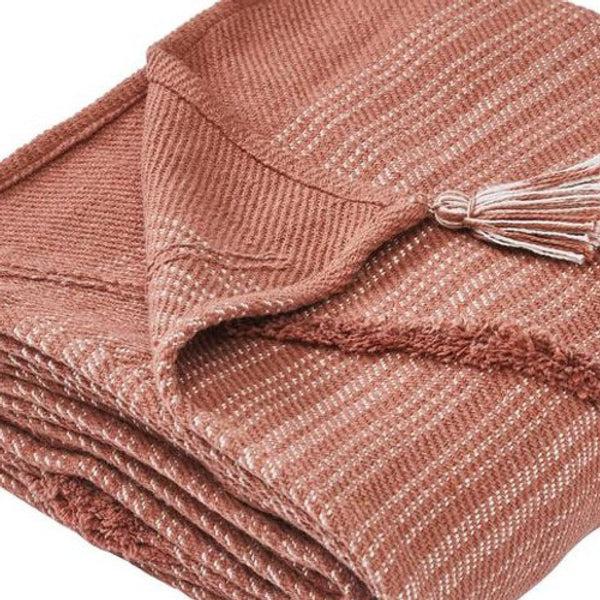 Benzara Veria 60 X 70 Cotton Throw With Diamond Pattern The Urban Port Brown - BM269191