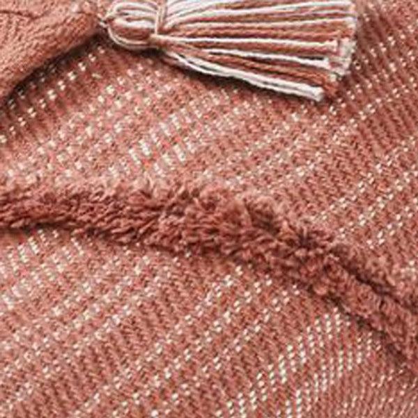 Benzara Veria 60 X 70 Cotton Throw With Diamond Pattern The Urban Port Brown - BM269191