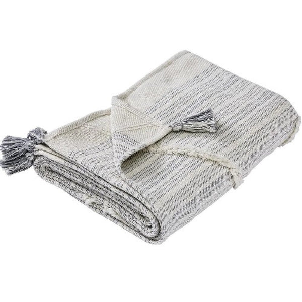 Benzara Veria 60 X 70 Cotton Throw With Diamond Pattern The Urban Port Gray - BM269188