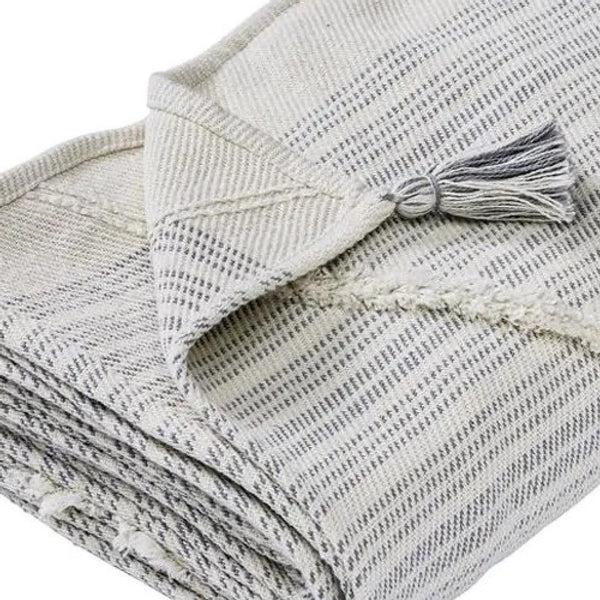 Benzara Veria 60 X 70 Cotton Throw With Diamond Pattern The Urban Port Gray - BM269188