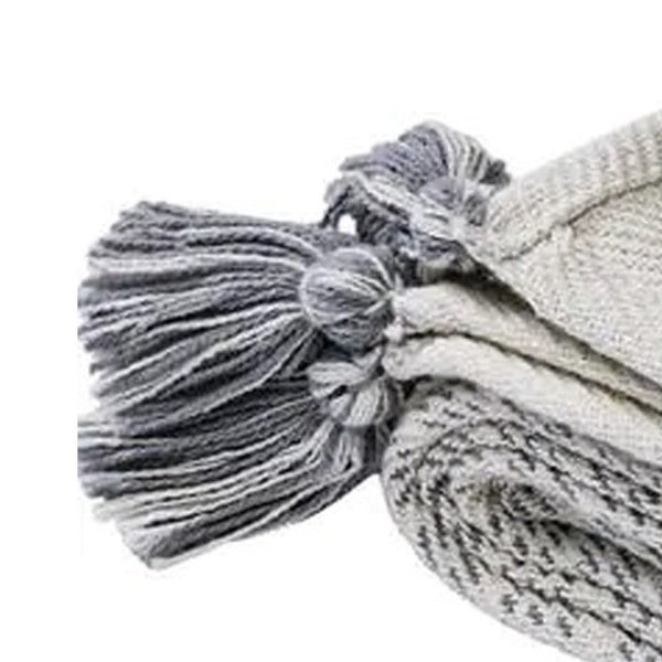 Benzara Veria 60 X 70 Cotton Throw With Diamond Pattern The Urban Port Gray - BM269188