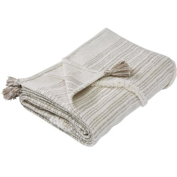 Benzara Veria 60 X 70 Cotton Throw With Diamond Pattern The Urban Port Off White - BM269189