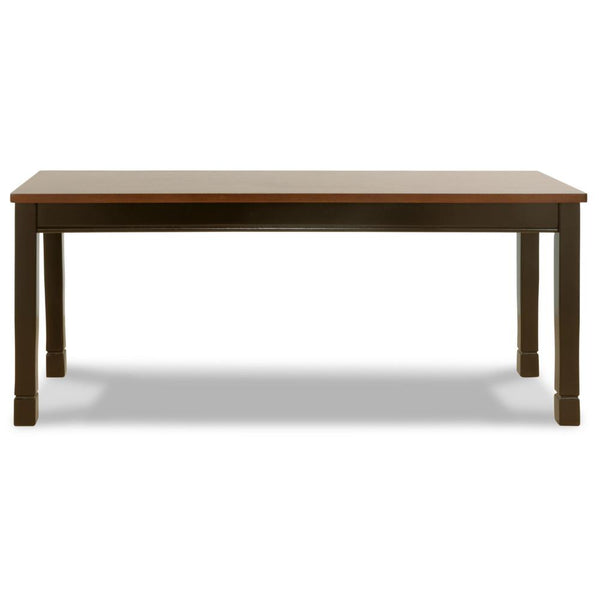 Benzara Vilo Dining Bench 42 Inch Rich Brown Wood Seat Black Tapered Legs -BM328197