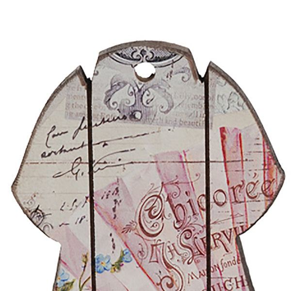 Benzara Vintage Print Wall Decor With Four Metal Hooks Set Of 4 Multicolor - BM202247