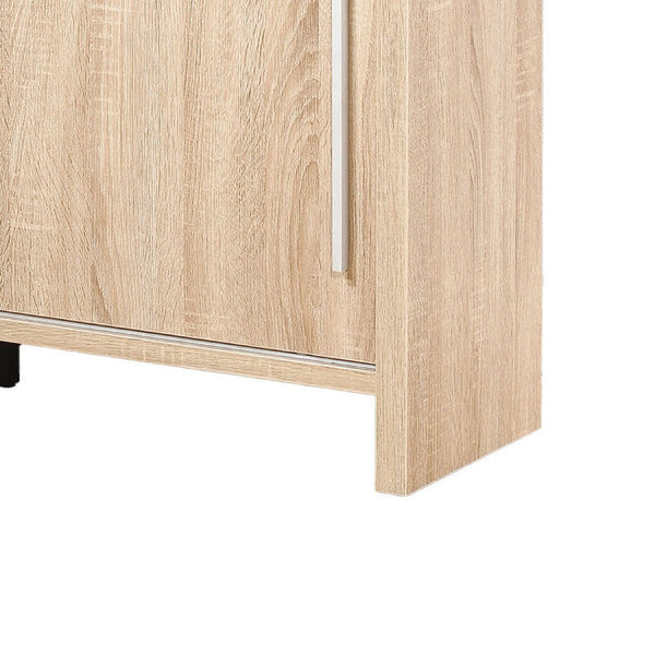 Benzara Vivu Sideboard Console Cabinet 4 Shelves 47 Inch Weathered White -BM334383