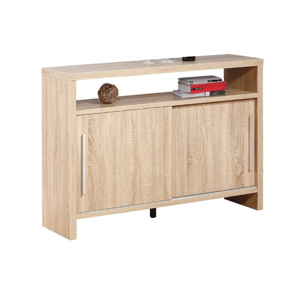 benzara Vivu Sideboard Console Cabinet 4 Shelves 47 Inch Weathered White -BM334383