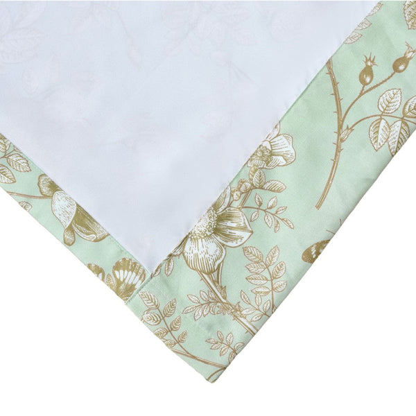 Benzara Vola 2 Panel Curtain Set Light Mint Green Microfiber Floral Pattern -BM332775