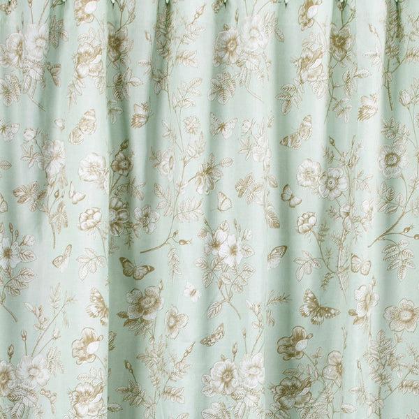 Benzara Vola Shower Curtain 72 Inch Floral Pattern Light Green Polyester -BM332773