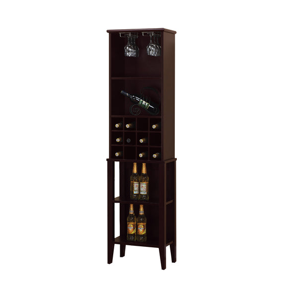 Benzara Well Designed Elegant Wine Bar With Wine Racks Brown - BM141969