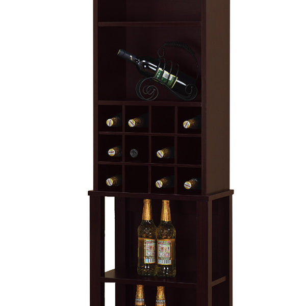 Benzara Well Designed Elegant Wine Bar With Wine Racks Brown - BM141969