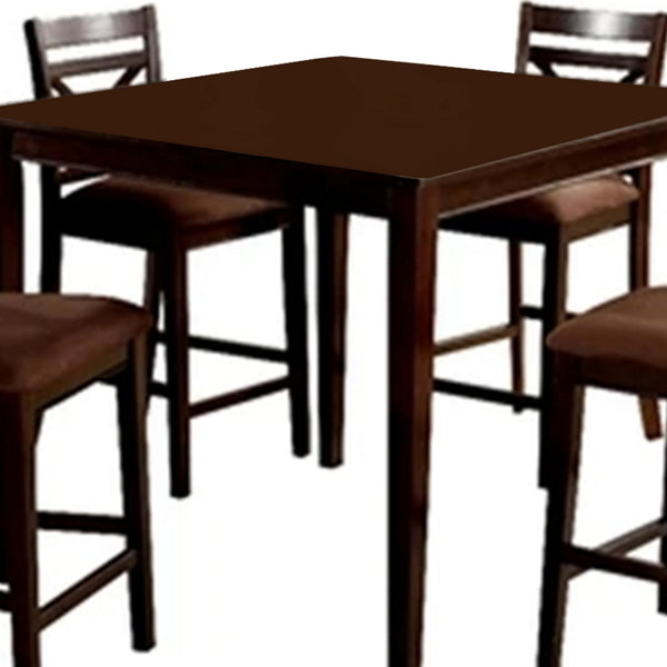 Benzara Weston I Dapper Five Counter Table Set Transitional Style Espresso - BM137751