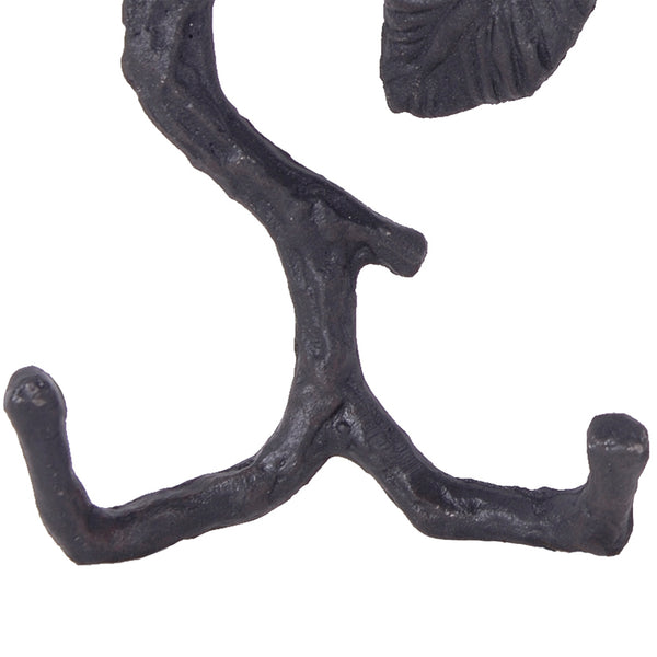 Benzara Wood Branch Look Wall Hooks With Key Hole Hanging Black Set Of 2 - BM202259