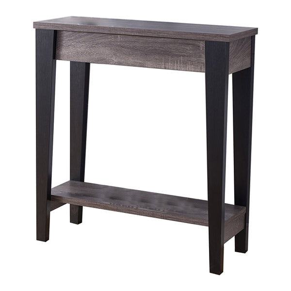 Benzara Wooden Console Table With Bottom Shelf Black And Gray - BM179698
