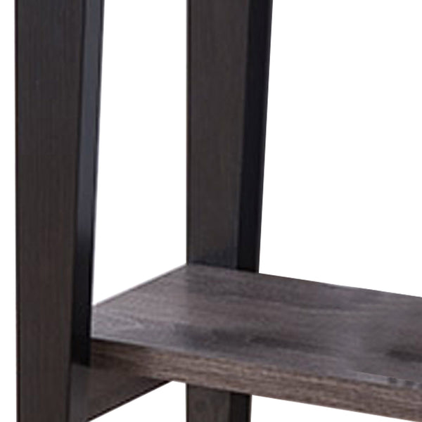 Benzara Wooden Console Table With Bottom Shelf Black And Gray - BM179698