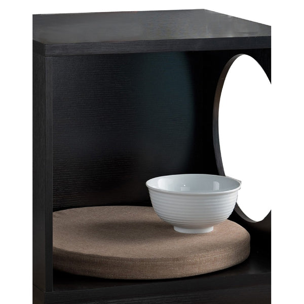 Benzara Wooden Pet End Table With Flat Base And Cutout Design On Sides Black - BM200659