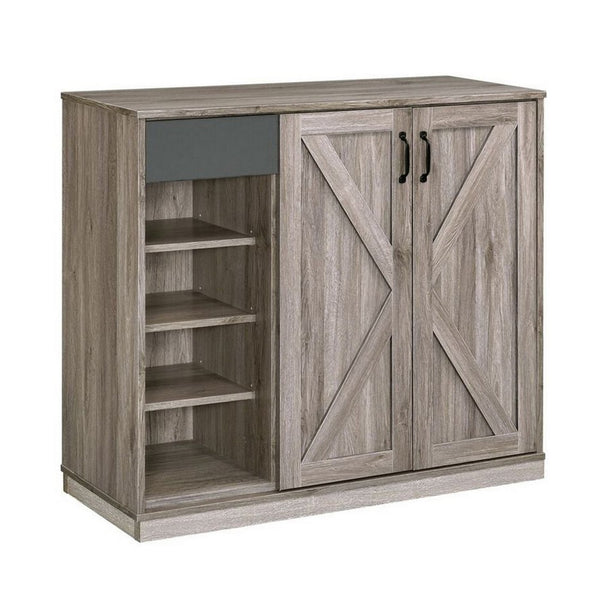 Benzara Wooden Shoe Cabinet With 1 Cabinet And 4 Open Compartments In Brown - BM211128