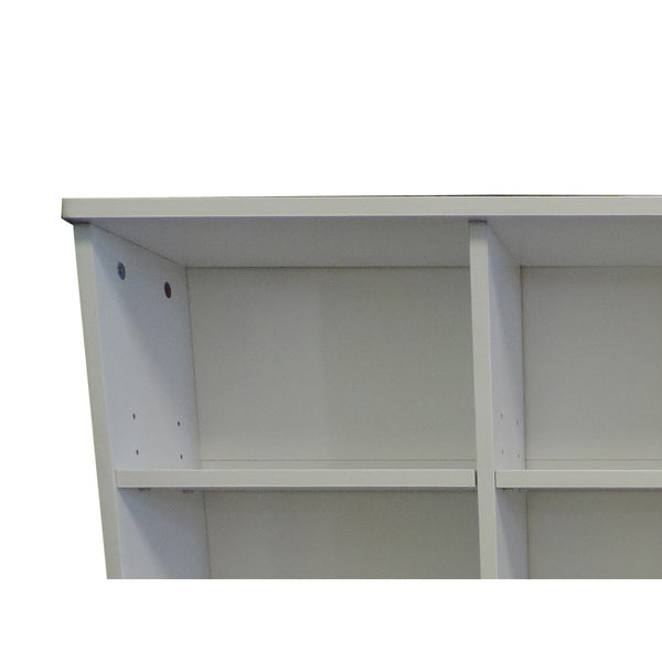 Benzara Wooden Twin Size Bookcase Headboard With 6 Open Shelves White - BM141868