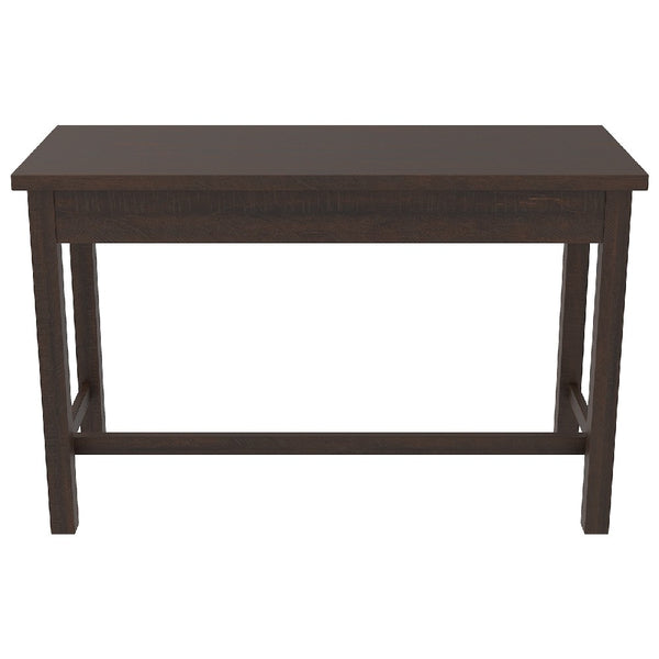 Benzara Wooden Writing Desk With Block Legs And 2 Drawers In Dark Brown And Black - BM210977