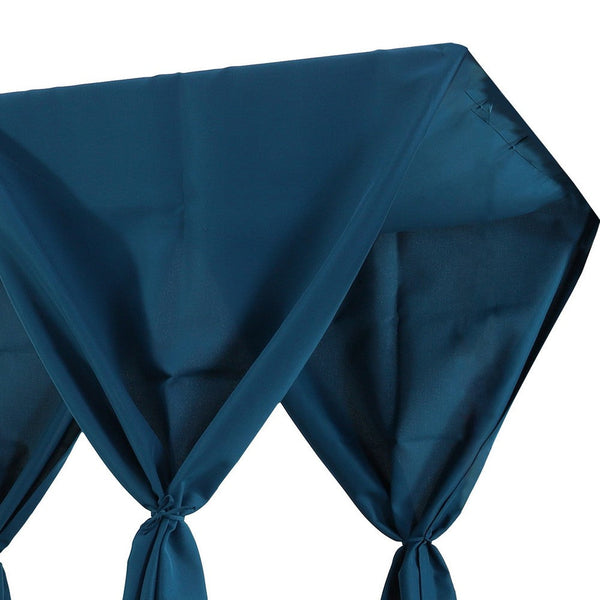 Benzara Yavi Outdoor Cushion And Curtains For Daybed Dark Blue Fabric 79 Inch -BM335351