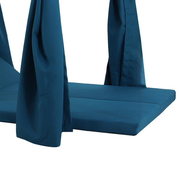 Benzara Yavi Outdoor Cushion And Curtains For Daybed Dark Blue Fabric 79 Inch -BM335351