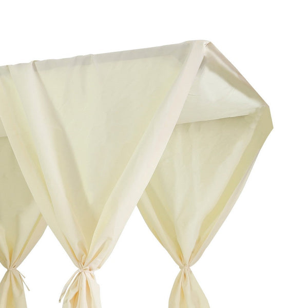 Benzara Yavi Outdoor Daybed Curtain And Cushion Set Cream Waterproof Fabric -BM335288