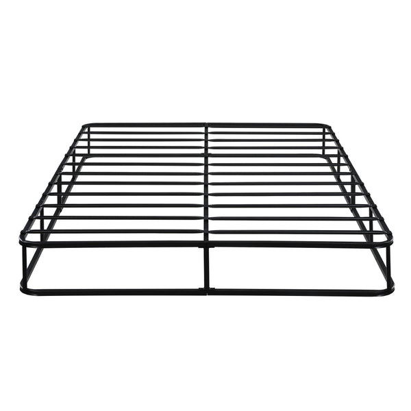 benzara Zena 9 Inch California King Mattress Foundation Black Steel 12 Slats - BM301192