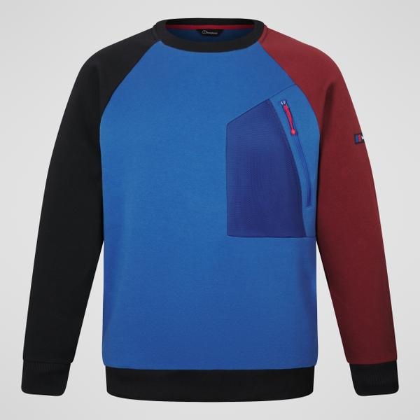 berghaus Unisex Storm 25 Crew Sweater - Blue/Red