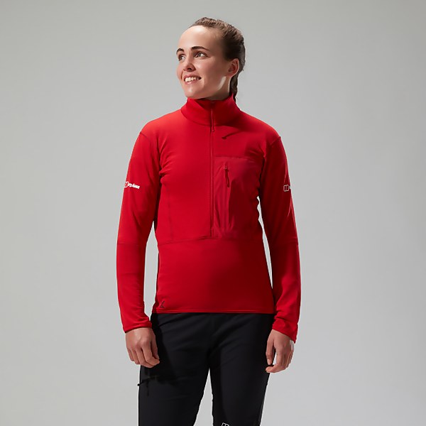 Berghaus Women's MTN Arete LB Half Zip Red - 18