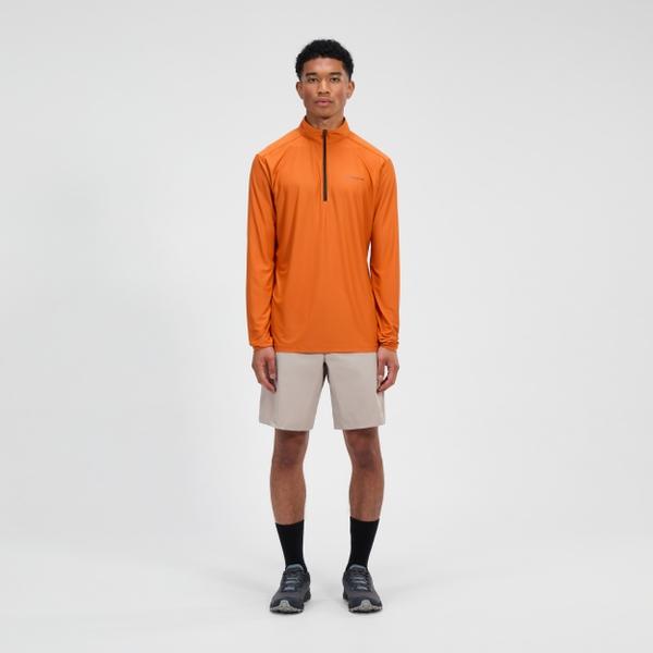 berghaus Men's 24/7 Half Zip Long Sleeve Tech Tee - Orange