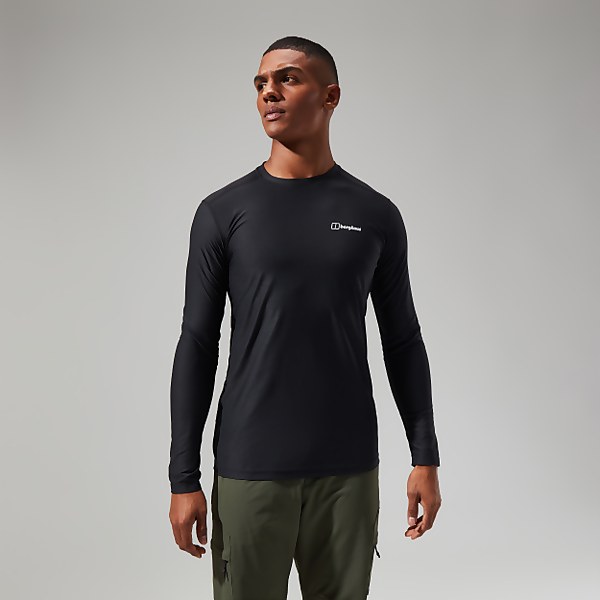 Berghaus Men's 24/7 Tech Tee Long Sleeve Crew Black - XS