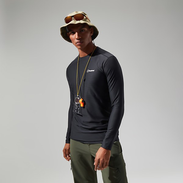 berghaus Men's 24/7 Tech Tee Long Sleeve Crew Black - XS