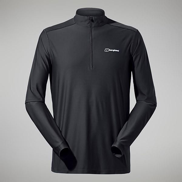 Berghaus Men's 24/7 Tech Tee Long Sleeve Half Zip Black - XS