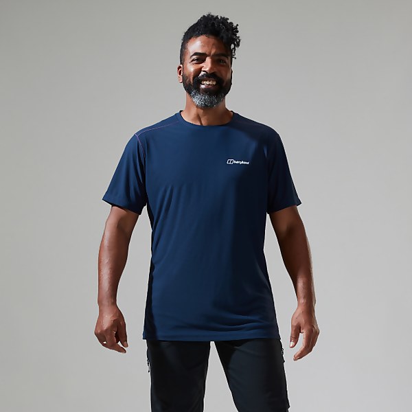 berghaus Men's 24/7 Tech Tee Super Stretch Crew Dark Blue - XS