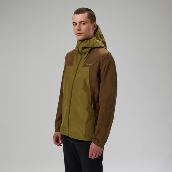 Berghaus Men's Deluge Pro 3.0 Waterproof Jacket - Green/Brown - XS