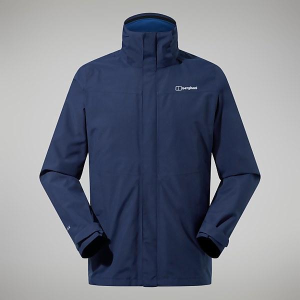 Berghaus Men's Hillwalker 3In1 Waterproof Jacket - Dark Blue/Dark Blue - XS