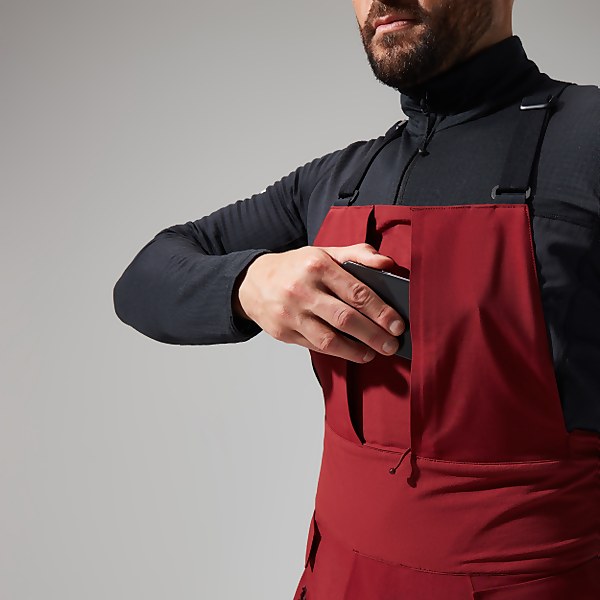 Berghaus Men's MTN Arete Descend GTX Bib Pants Dark Red/Black - 2XL