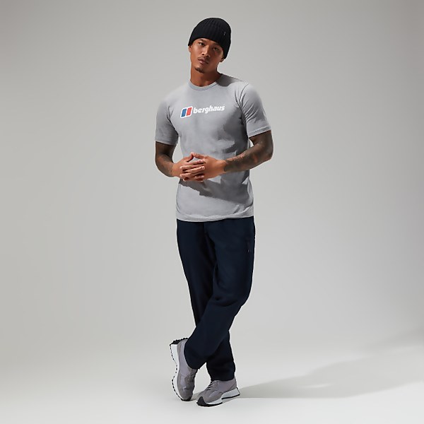 berghaus Men's Organic Big Classic Logo T Shirt Dark Grey - XS