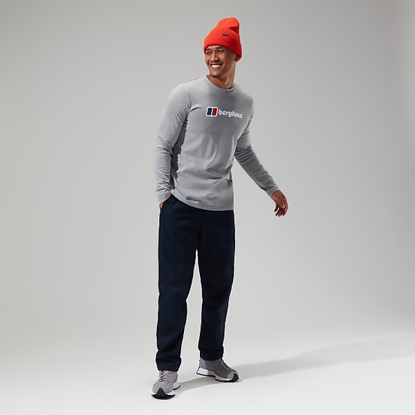 berghaus Men's Organic Biglogo Long Sleeve T Shirt Dark Grey - XS