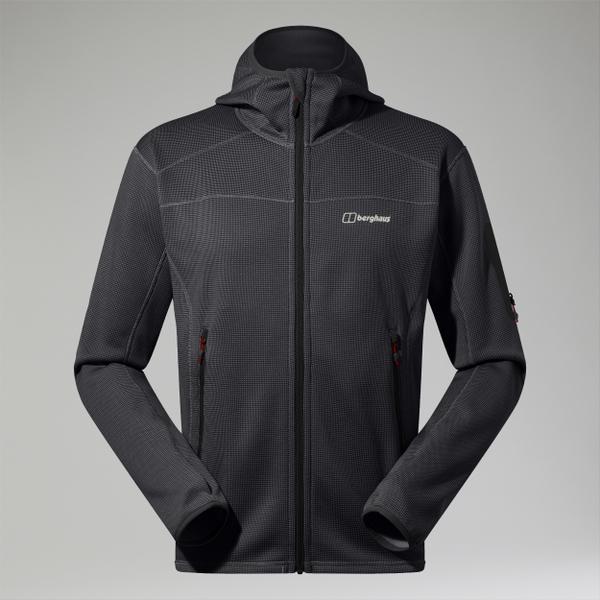 Berghaus Men's Pravitale Mountain 2.0 Hooded Fleece Jacket - Dark Grey/ Black - XS